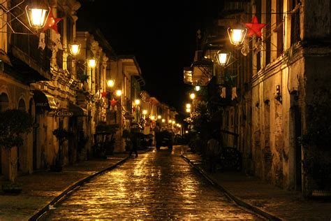 Old Street Lights At Night