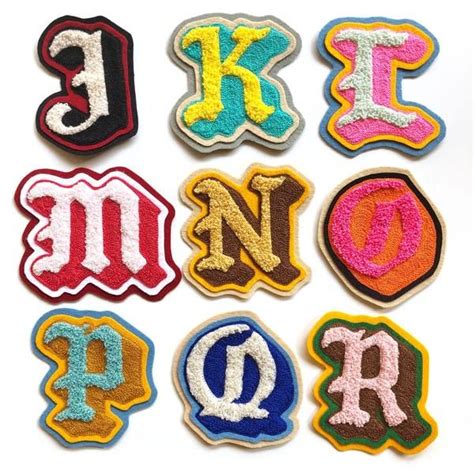 Chenille And Chainstitch Letter Patches Handmade Custom Machine