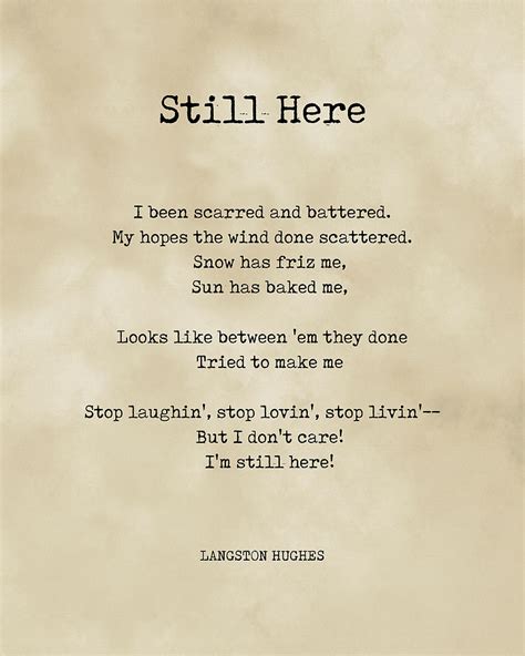 Still Here Langston Hughes Poem Literature Typewriter Print 1