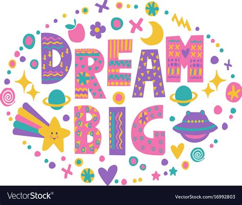 Word Art Dream Big Royalty Free Vector Image Vectorstock