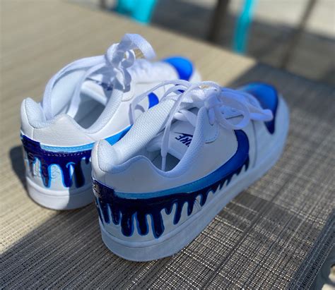 Ombre Blue Drip Custom Nikes Etsy
