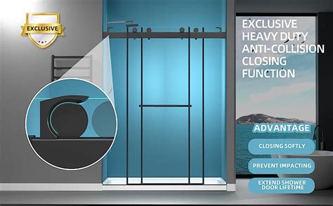 Getpro Shower Door 57 60 W X 79 H Frameless Glass Shower Door Double Sliding With Upgraded
