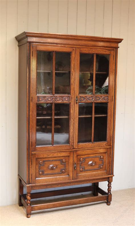 Oak Glazed Cabinetbookcase As294a2626 Antiques Atlas