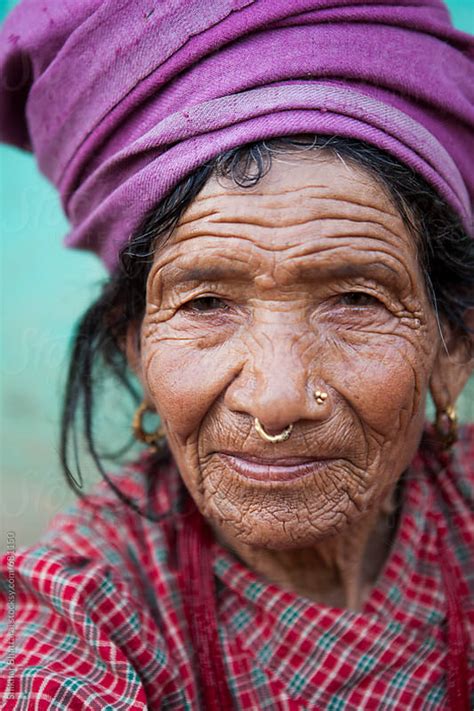 Portrait Of An Old Nepalese Woman By Shikhar Bhattarai Stocksy United