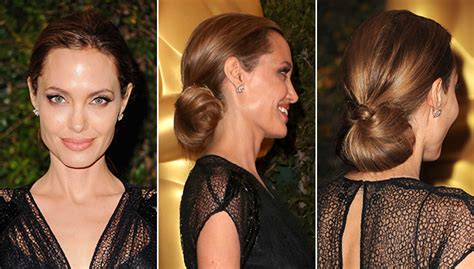 Angelina Jolies Gorgeous Updo At 2013 Governors Awards Pretty Updos