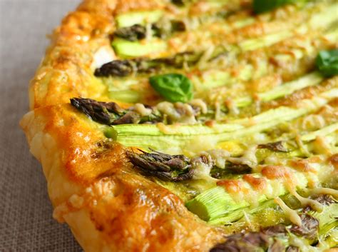 Tarte salée aux asperges pesto et fromage de chèvre