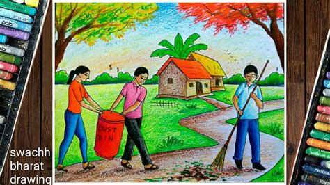 Swachh Bharat Drawing Step By Stepnirmal Bangla Painting Image
