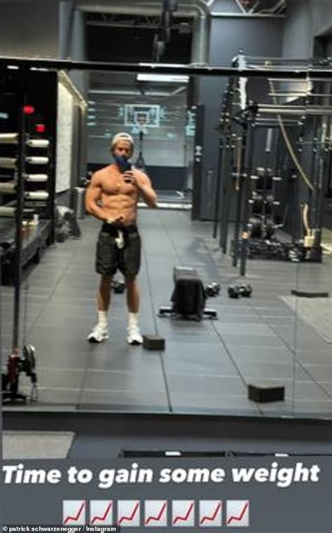 Patrick Schwarzenegger Follows In Dad Arnolds Footsteps As He Goes Shirtless And Flexes Abs At