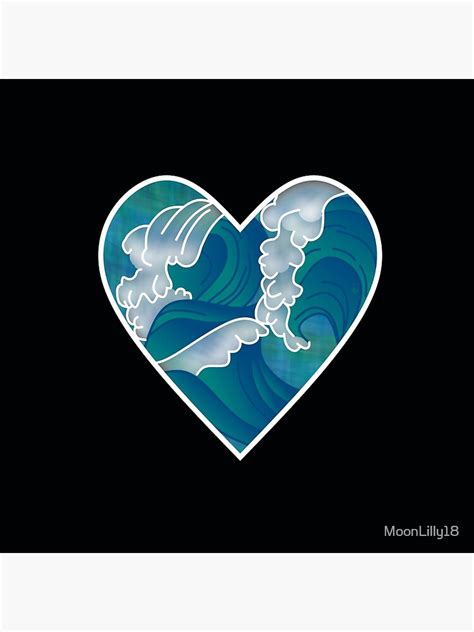 Ocean Wave Heart Poster By Moonlilly18 Redbubble