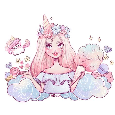 Unicorn Girl On Behance Cartoon Art Styles Cute