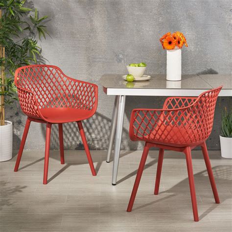 Tate Outdoor Modern Dining Chair Set Of 2 Gdf Studio
