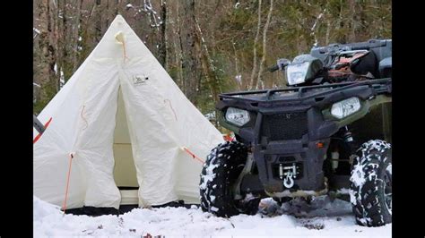 Atv And Winter Camping In Snowtrekker Tent Snowtrekker Canvas Tents