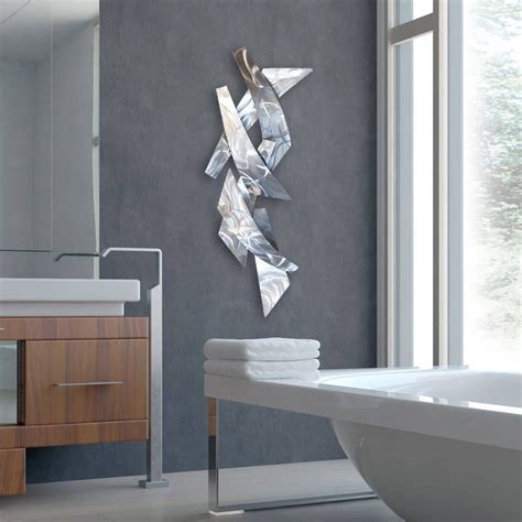 Discover 1000's of gifts for all occasions from 1000's of unique and personalised products by the uk's best small creative businesses. Metal Modern Abstract Vertical Wall Sculpture Silver "Wall ...