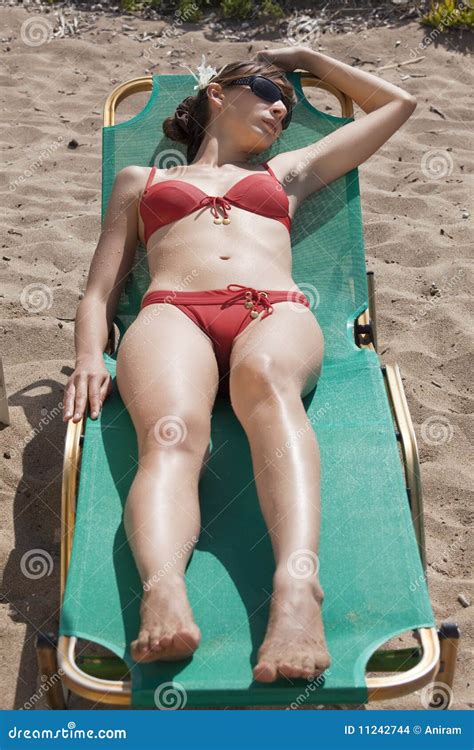 Woman In Bikinis Sunbathing Stock Photo Image Of Leisure Vacation