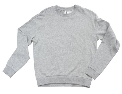 Blank Sweatshirt Grey Color Mock Up Template Front View On White