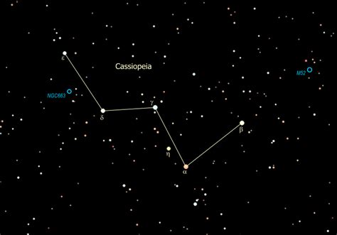 Close Up On Cassiopeia The Queen Constellations Earthsky