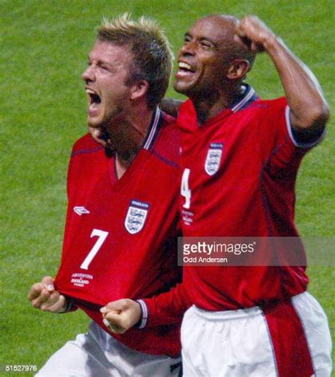 English Midfielder David Beckham And His Teammate Defender Trevor