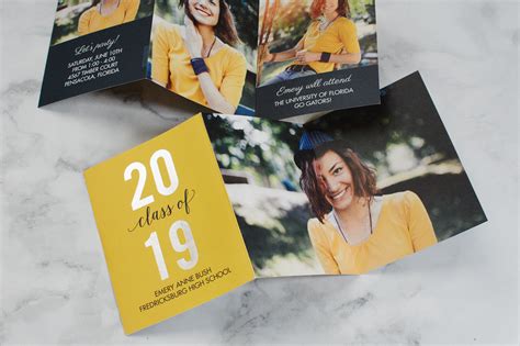 Sparkling Year Trifold Foil Graduation Announcement Pear Tree