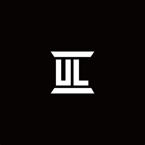 Ul Logo Monogram With Pillar Shape Designs Template 2962973 Vector Art