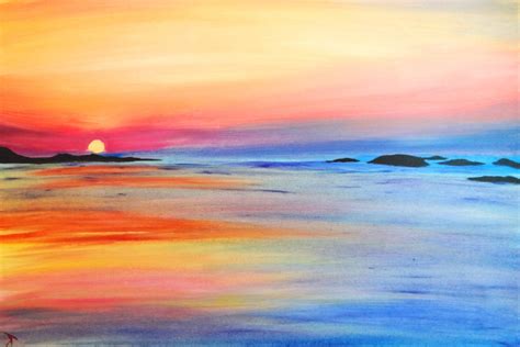 Beach Sunset Watercolor At Getdrawings Free Download