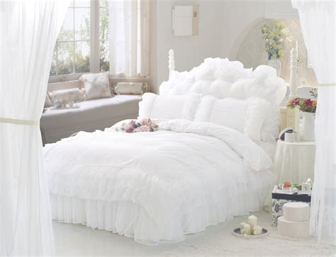 You may also see comforter sets only. White-ruffle-lace-princess-bedding-set-full-queen-size ...