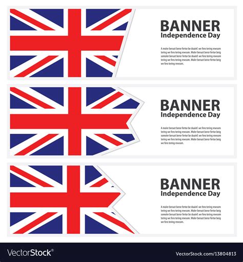 United Kingdom Flag Banners Collection Royalty Free Vector