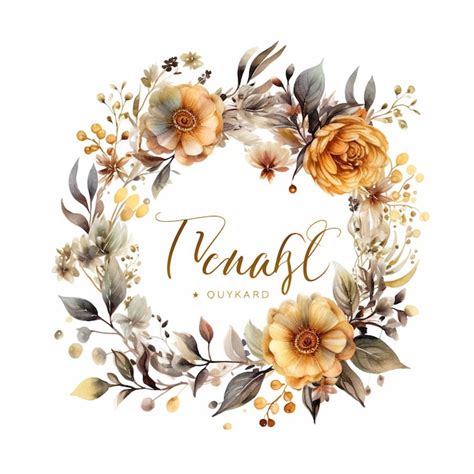 Premium Photo Gold Floral Wedding Element On White Background By