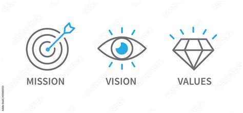 Mission Vision And Values Icon Business Success Concept Organization