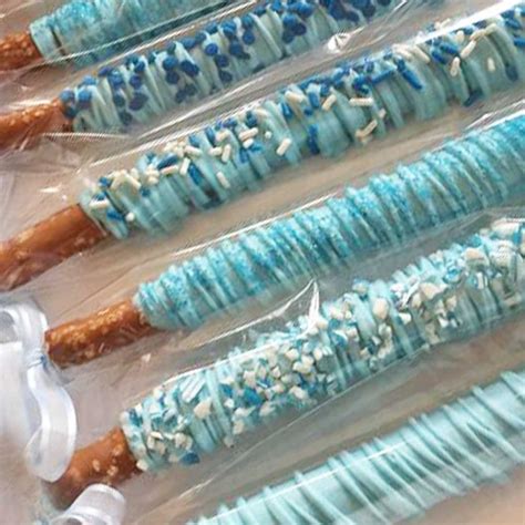 Blue Chocolate Covered Pretzel Rods Favors Perfect For Etsy