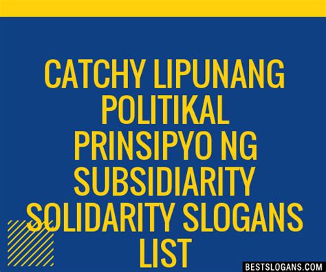 100 Catchy Lipunang Politikal Prinsipyo Ng Subsidiarity Solidarity