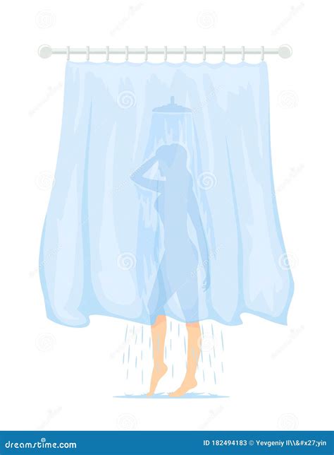 Woman In The Shower Stock Vector Illustration Of Background 182494183