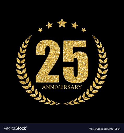 Template Logo 25 Years Anniversary Royalty Free Vector Image