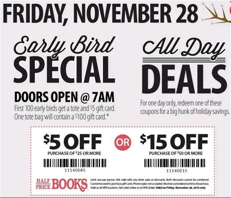 Free 5 T Card And Tote At Half Price Books On Black Friday Free