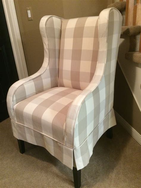 Plaid Wingback Chair Cover - Home Design Ideas