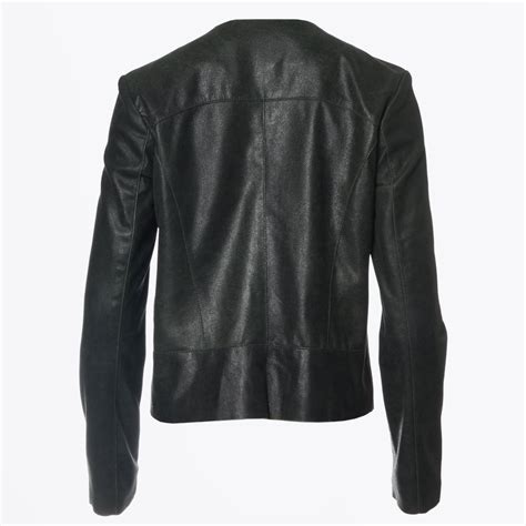 Gail Crackle Leather Jacket Grass Ladies Leather Jacket Cigno Nero