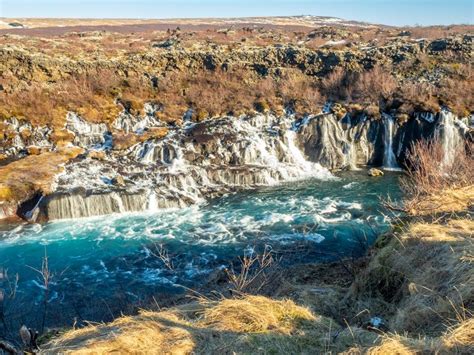 Hraunfossar Waterfall In Iceland Stock Photo Image Of Fall Nature