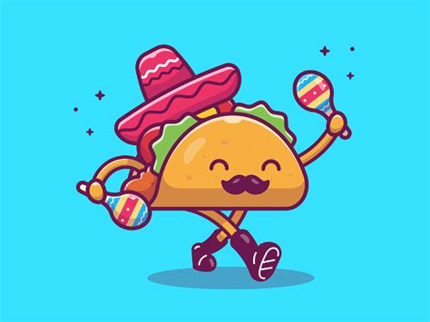 Taco 🌮🌮 On Behance Cartoons Vector Taco Cartoon Cartoon Illustration