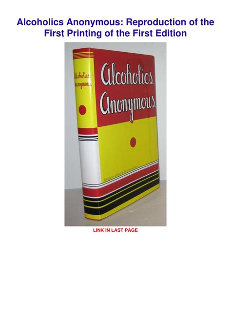 PPT PDF READ Alcoholics Anonymous Reproduction Of The First Printing Of The First Edition