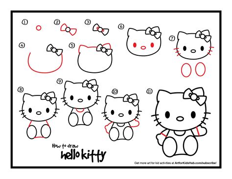 Heart angel wings stepbystep how hello kitty drawing cute to draw. How To Draw Hello Kitty | Drawing for kids