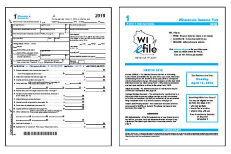 Wisconsin Tax Forms 2018 Printable State Wi Form 1 And Wi Form 1