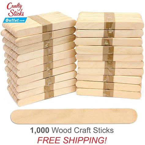 1000 Natural 6 Inch Jumbo Wooden Craft Popsicle Sticks Jcs N