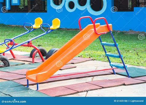 Playground Slide Of Plastic Stock Photo Image Of Structure Slider
