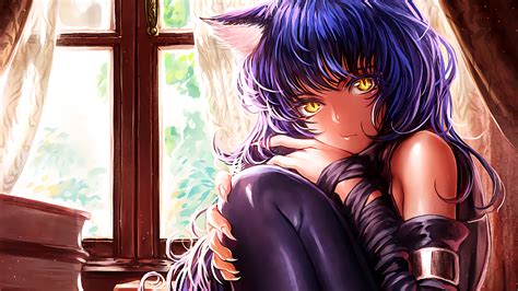 Wallpaper Digital Art Anime Girls Fan Art Rwby Blake Belladonna Black Hair Cat Girl