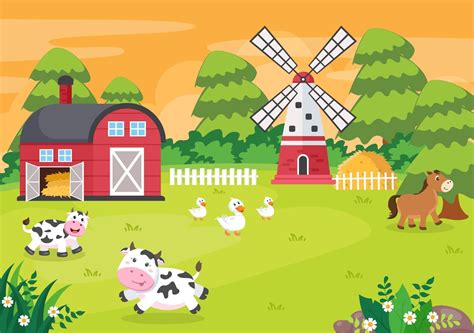 Cute Cartoon Farm Animals Illustration 2752395 Vector Art At Vecteezy