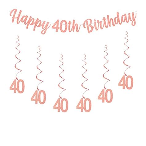 40th Birthday Party Decorations Rose Gold With Happy 40th Birthday