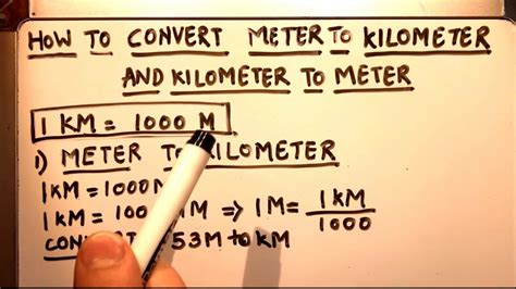 How To Convert Meter To Kilometer And Kilometer To Meter Youtube