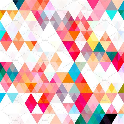 Triangle Color Pattern Graphic Patterns ~ Creative Market
