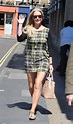 Denise Van Outen shows off her toned legs as she heads to Magic FM ...