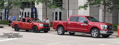 Spotted 2022 Ford Maverick And F 150 Show Crimson Paint And Size