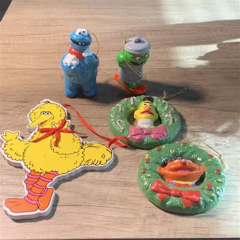 Vintage Muppets Sesame Street Ceramic Christmas Ornaments Bert Ernie